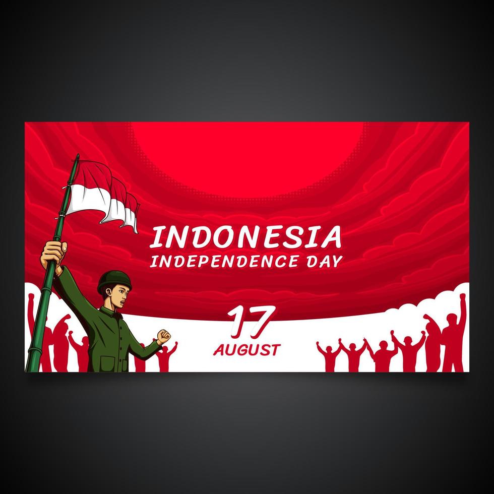 fundo do dia da independência da indonésia vetor