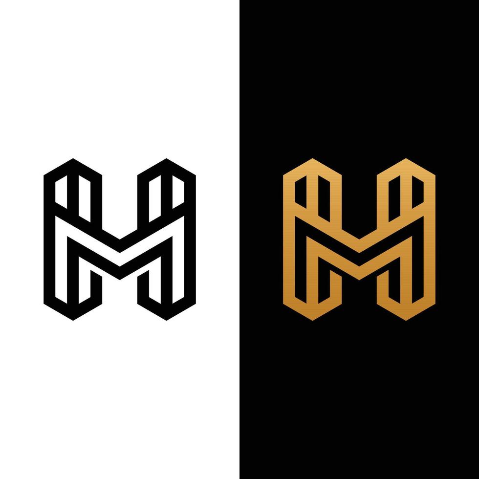 mh mh hm modelo de design de logotipo inicial de monograma de carta vetor