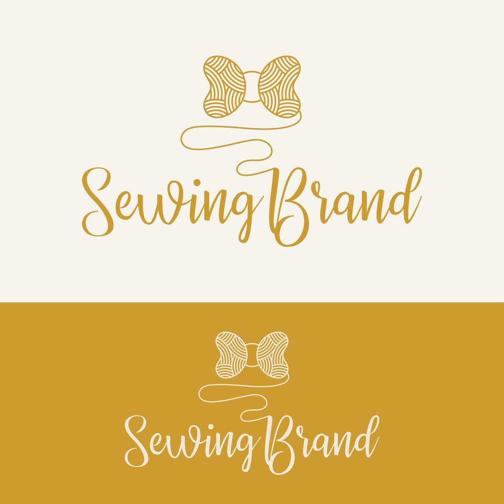 modelo de design de logotipo de linha de costura de ouro de luxo vetor