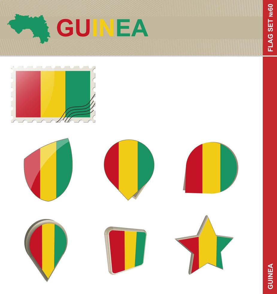 conjunto de bandeira da guiné, conjunto de bandeira vetor