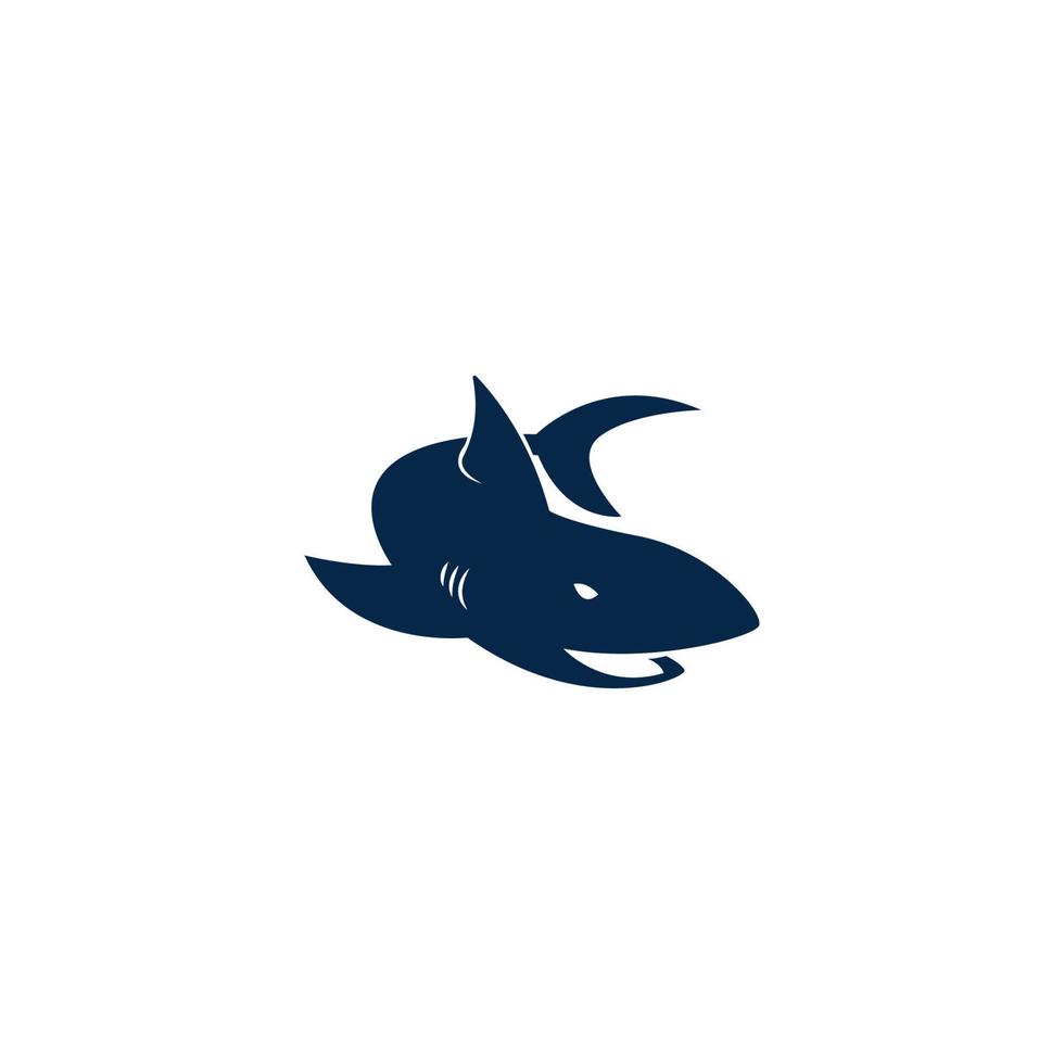 modelo de ilustração de design de logotipo de ícone de tubarão vetor