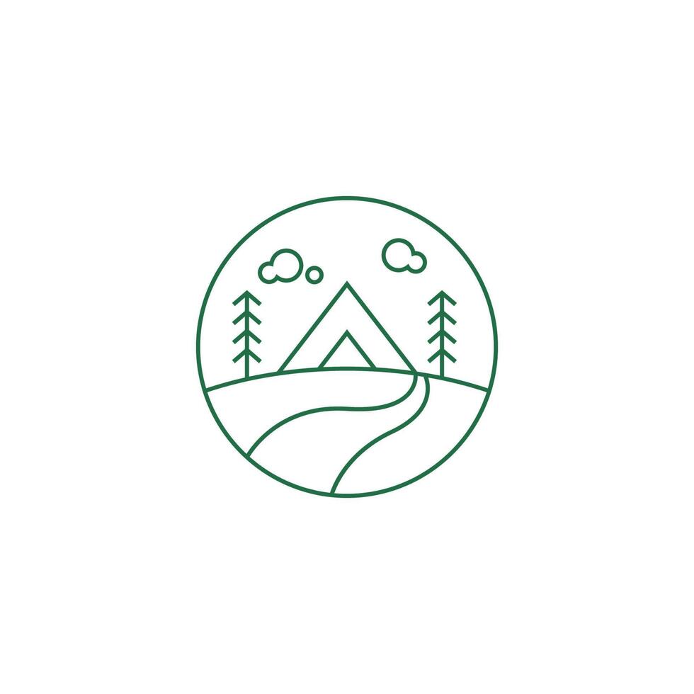 modelo de ilustração de design de logotipo de ícone de acampamento vetor
