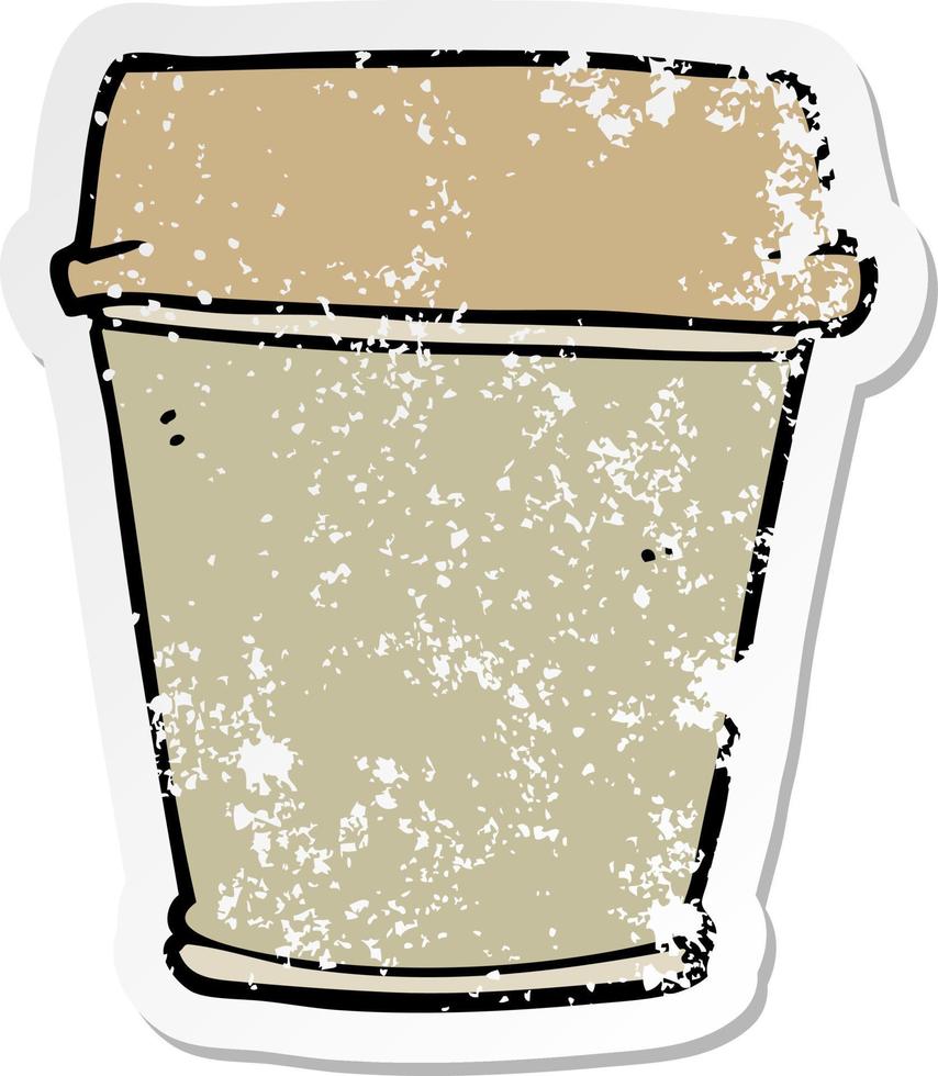 vinheta angustiada de um desenho animado tirar café vetor