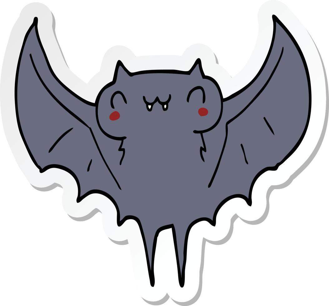 adesivo de um morcego de desenho animado vetor
