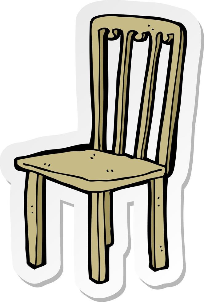 adesivo de uma cadeira velha de desenho animado vetor