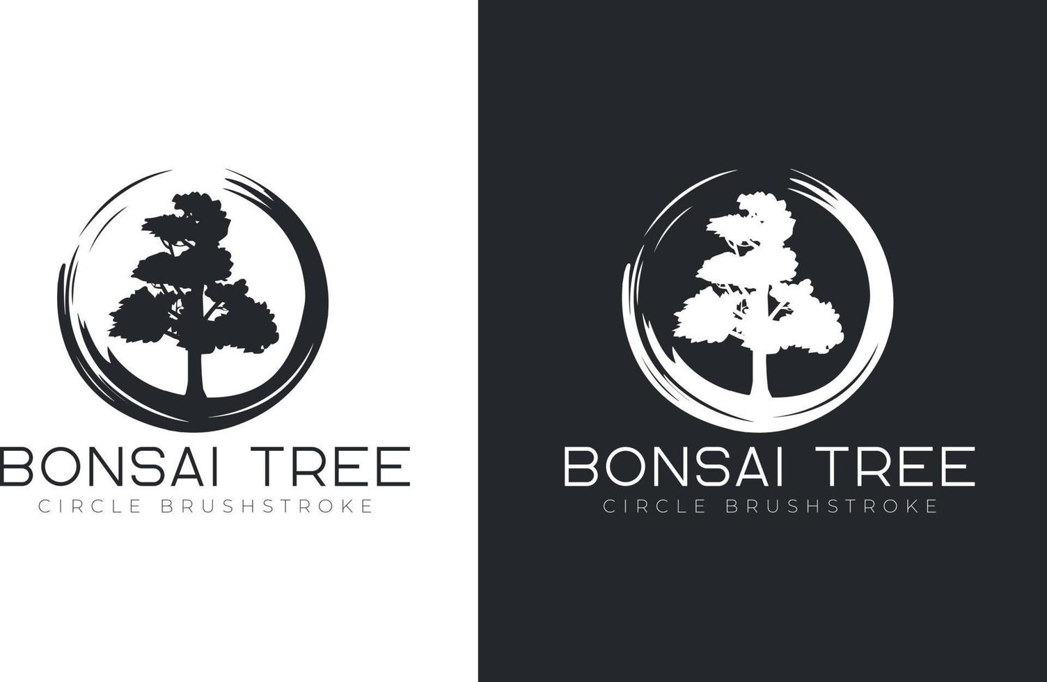 modelo de vetor de design de logotipo de árvore bonsai