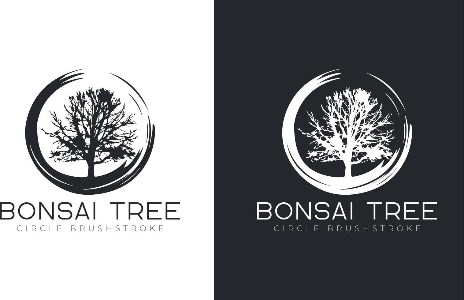 modelo de vetor de design de logotipo de árvore bonsai