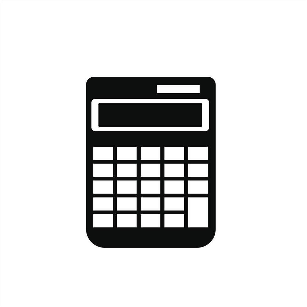 ícone de calculadora em símbolo de sinal isolado de estilo simples em vetor