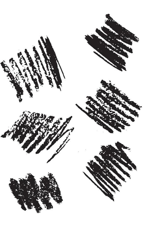 conjunto vetorial de linhas encaracoladas e rabiscos de carvão. desenhar pinceladas. esboços com lápis preto. linhas de traçado, rabiscos, pinceladas isoladas em branco vetor