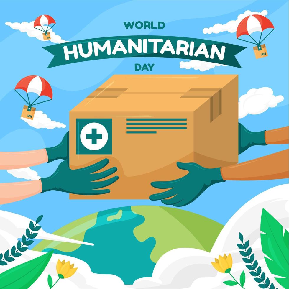 dia humanitário mundial com o conceito de ajuda vetor