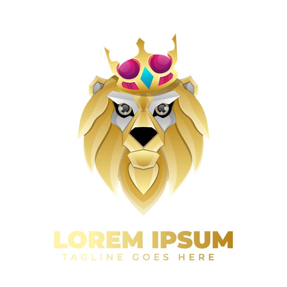 modelo de logotipo gradiente de leão vetor