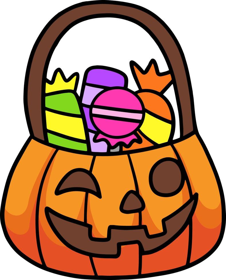 doces ou travessuras clipart de desenhos animados de halloween vetor