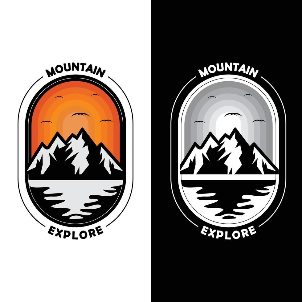 arte do logotipo da montanha, vetor, ilustração download grátis vetor