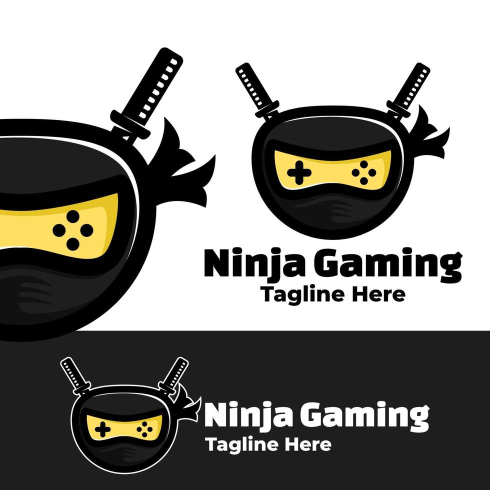 ilustração de arte de jogos ninja de logotipo vetor