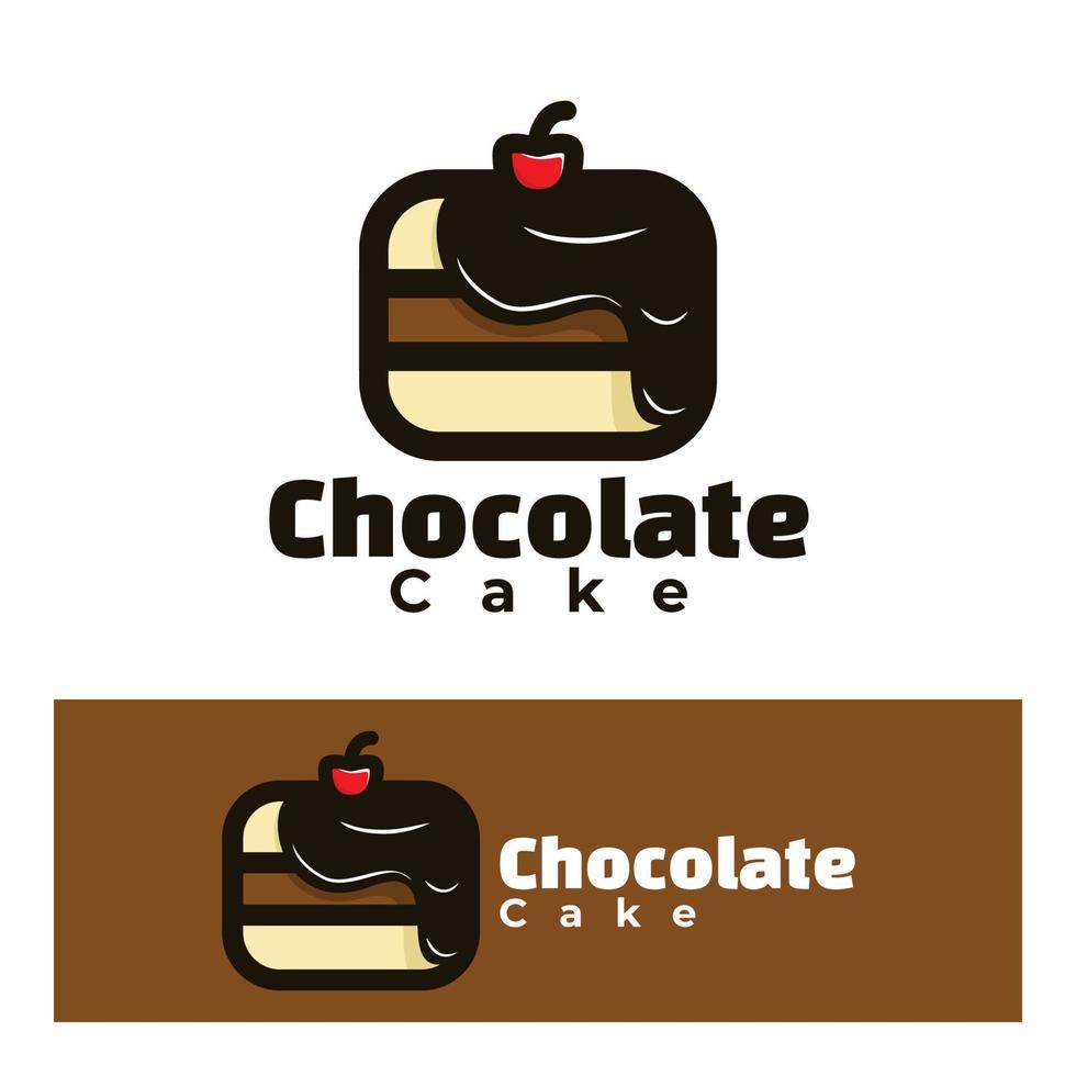 ilustração de arte de bolo de chocolate logotipo vetor