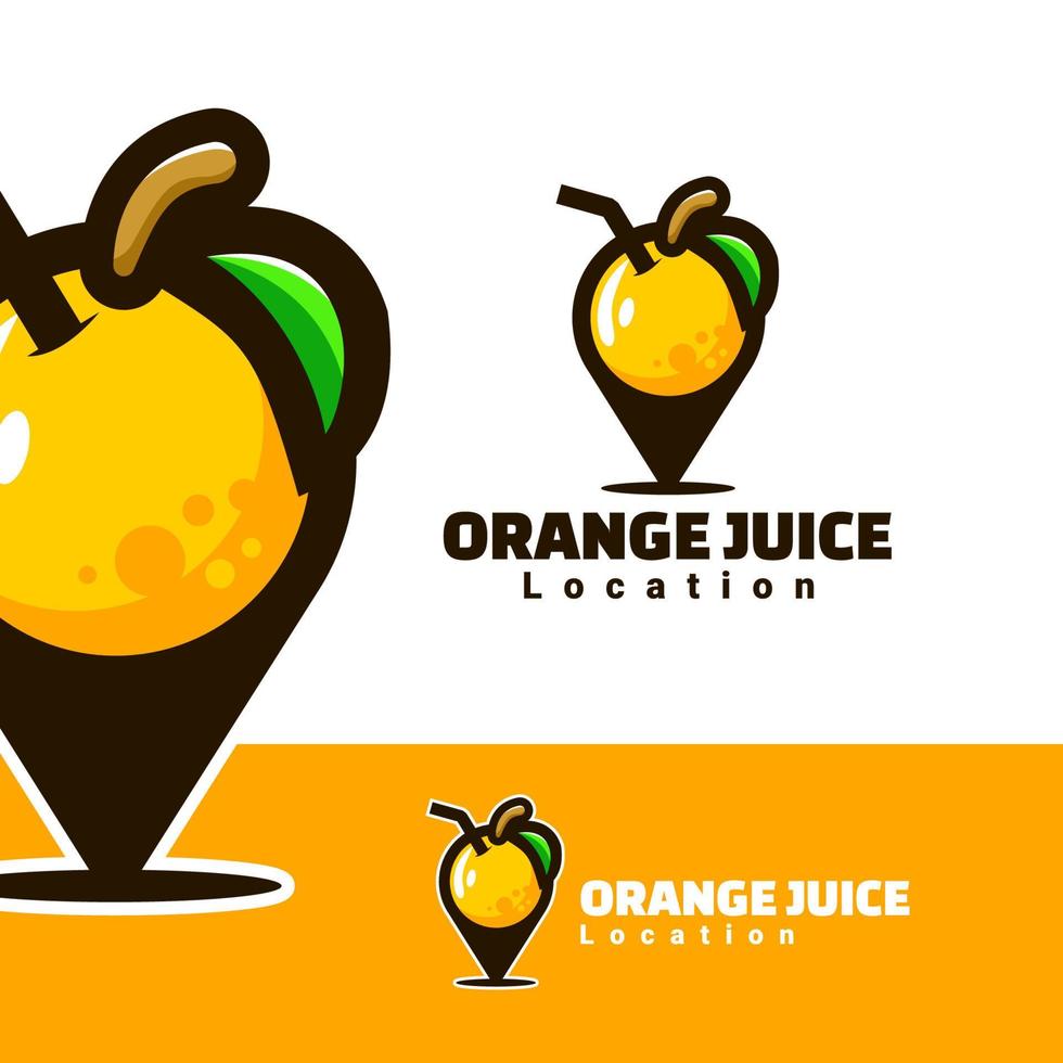 logotipo ilustração de arte de localização de suco de laranja vetor