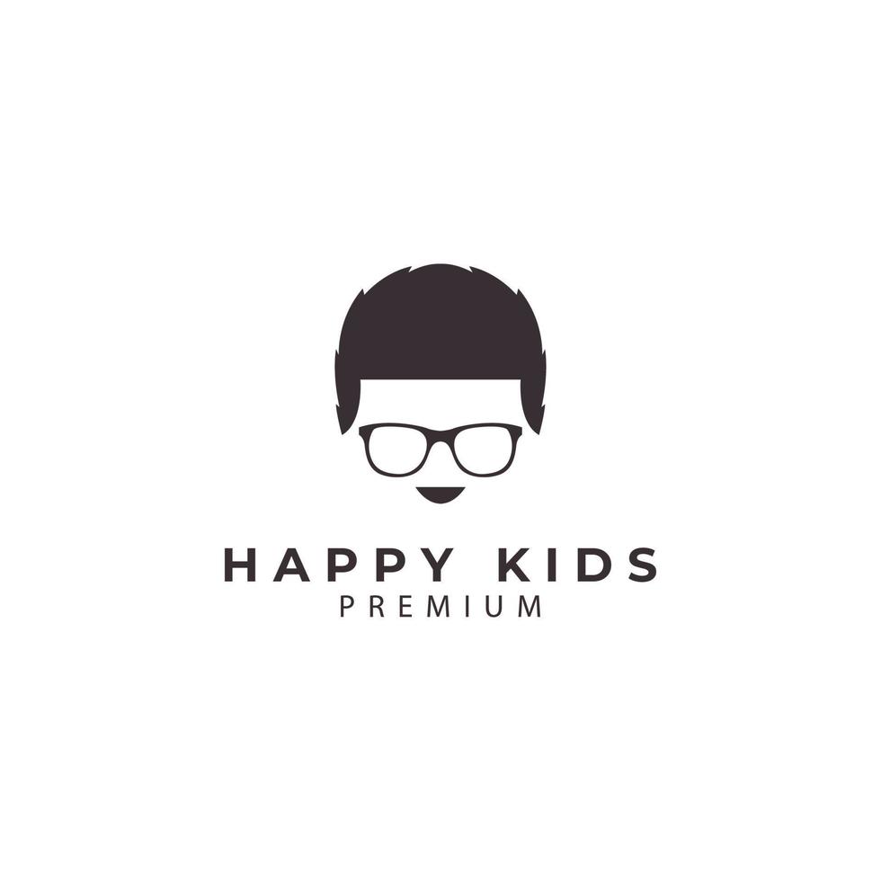design de ilustração de símbolo de ícone de vetor de logotipo de criança feliz