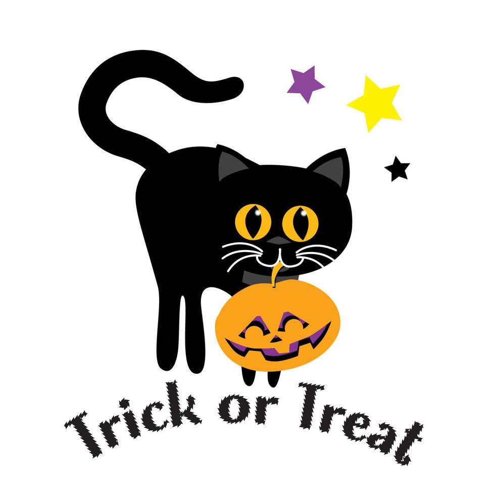 ícone isolado de gato preto de halloween vetor
