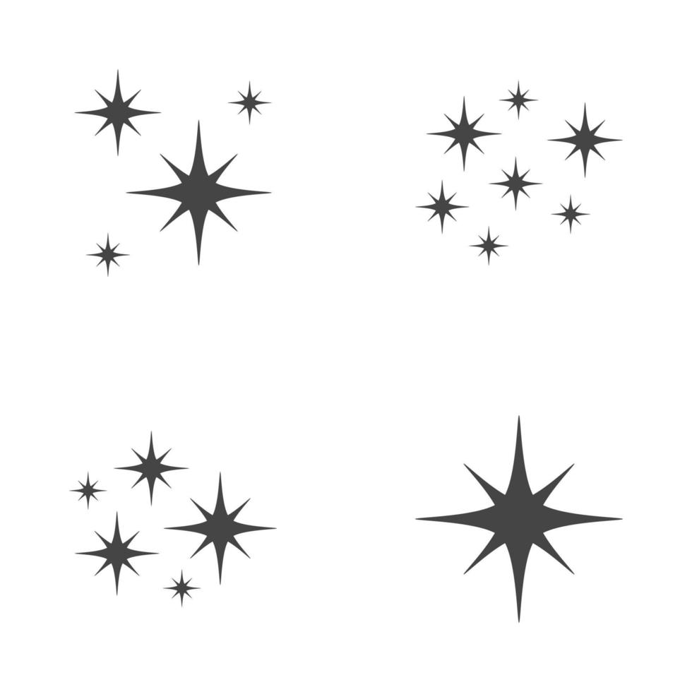 conjunto de brilhos de estrelas, design plano vetor