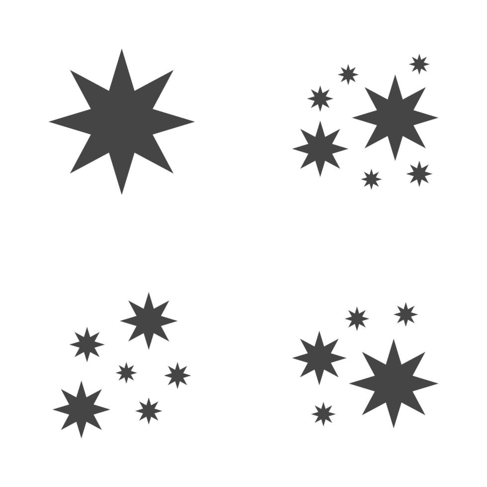 conjunto de brilhos de estrelas, design plano vetor