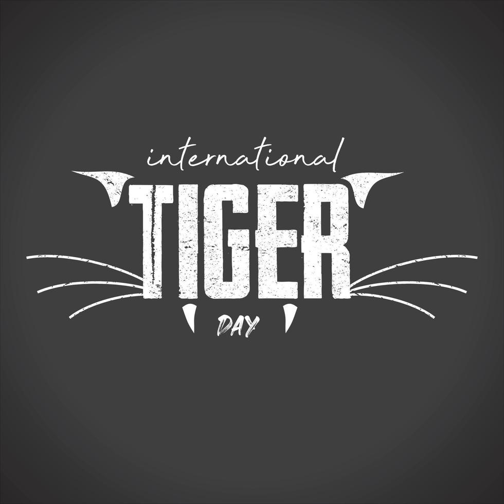 logotipo do dia internacional do tigre grunge vetor