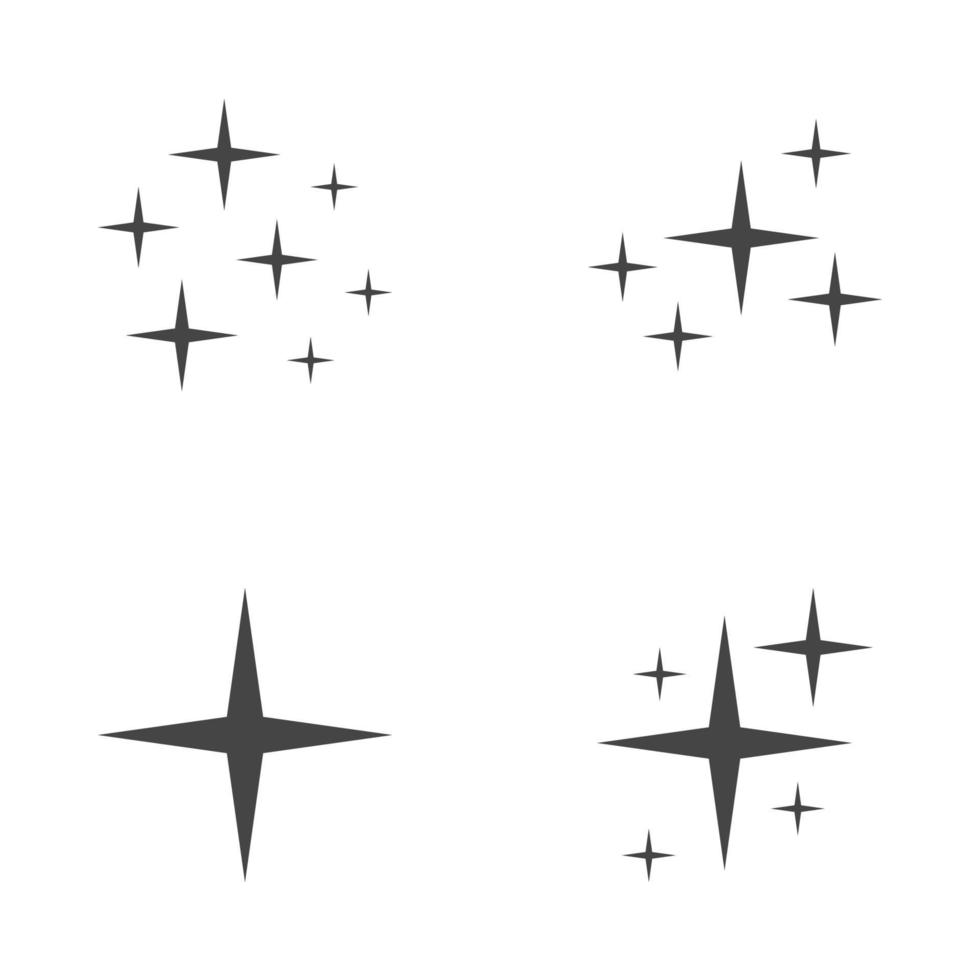 conjunto de brilhos de estrelas, design plano vetor