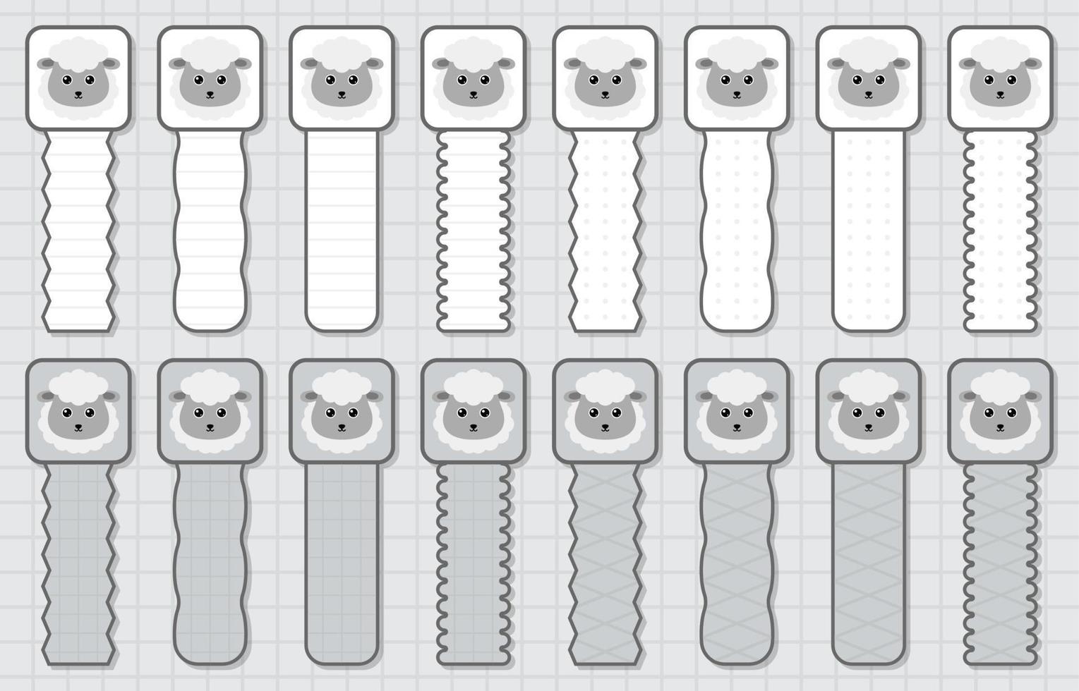 nota adesivo conjunto com ovelhas vetor