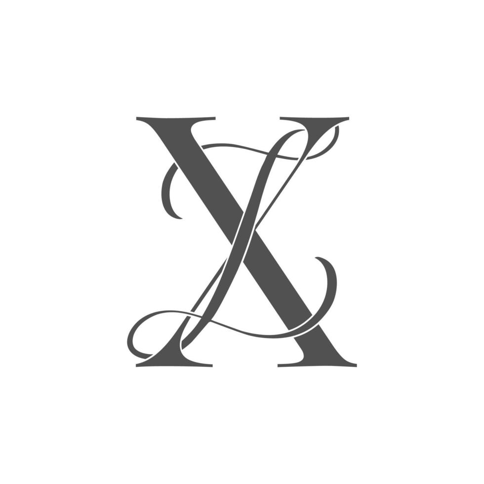 xi, ix, logotipo do monograma. ícone de assinatura caligráfica. monograma do logotipo do casamento. símbolo de monograma moderno. logotipo de casais para casamento vetor