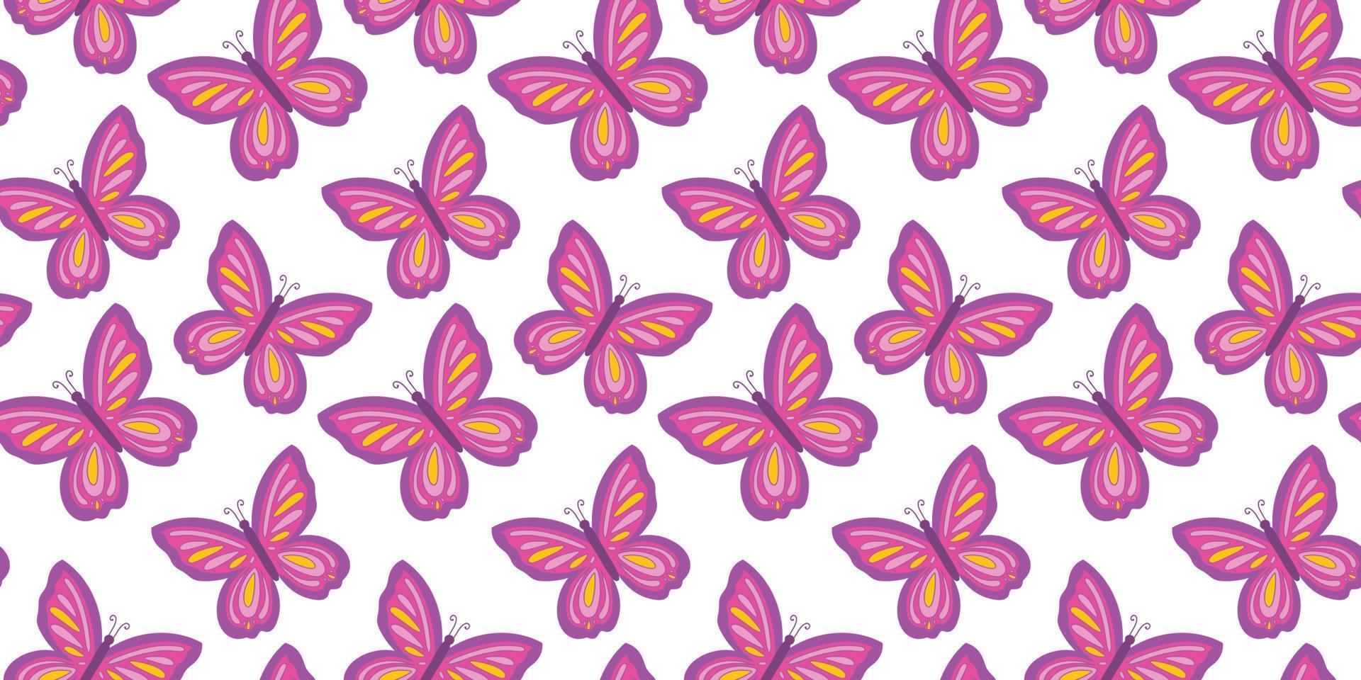 padrão sem emenda com borboleta colorida. sem costura de fundo vector. design de textura de repetição feminina nostálgica vintage retrô vetor