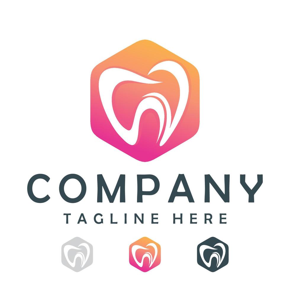 design de logotipo colorido dental vetor