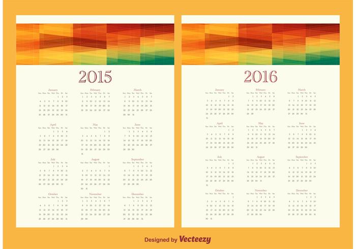 Conjunto de calendário 2015/2016 vetor