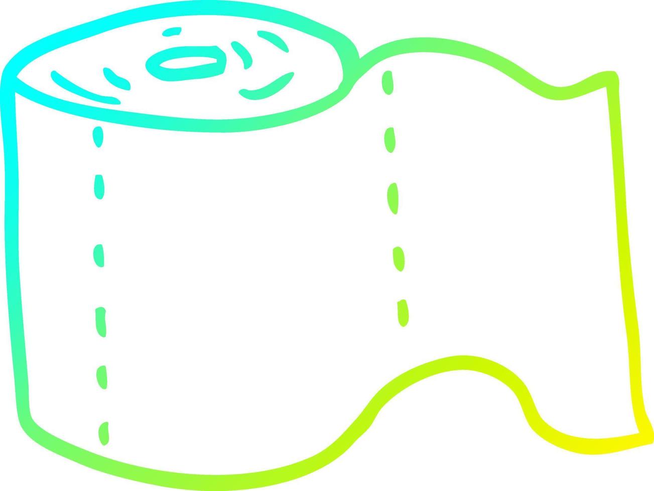 rolo de papel higiênico de desenho de desenho de linha de gradiente frio vetor