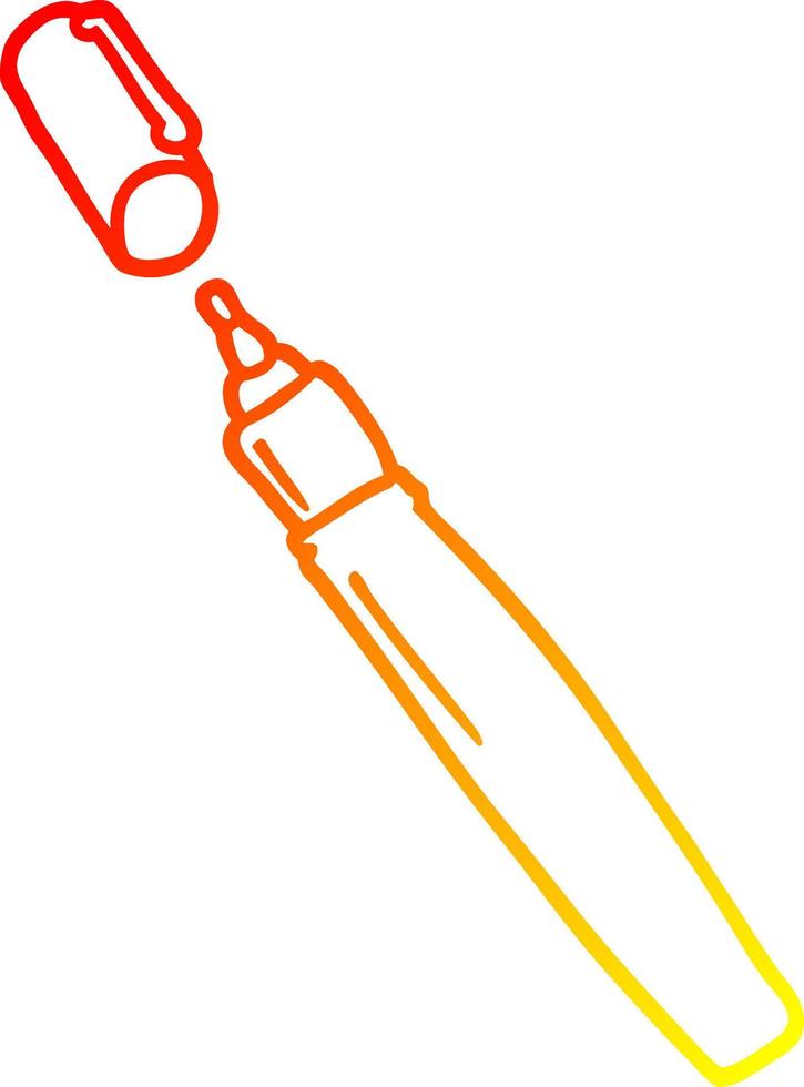 marcador permanente de desenho de linha de gradiente quente vetor