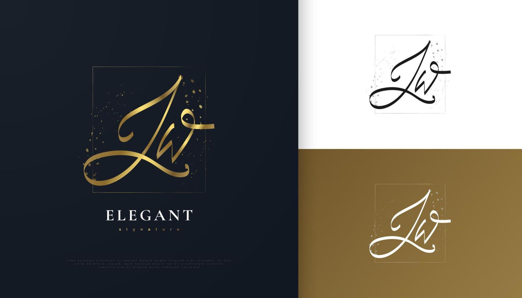 jw design de logotipo de assinatura inicial com estilo de caligrafia dourada elegante e minimalista. design de logotipo inicial j e w para identidade de marca de casamento, moda, joias, boutique e negócios vetor