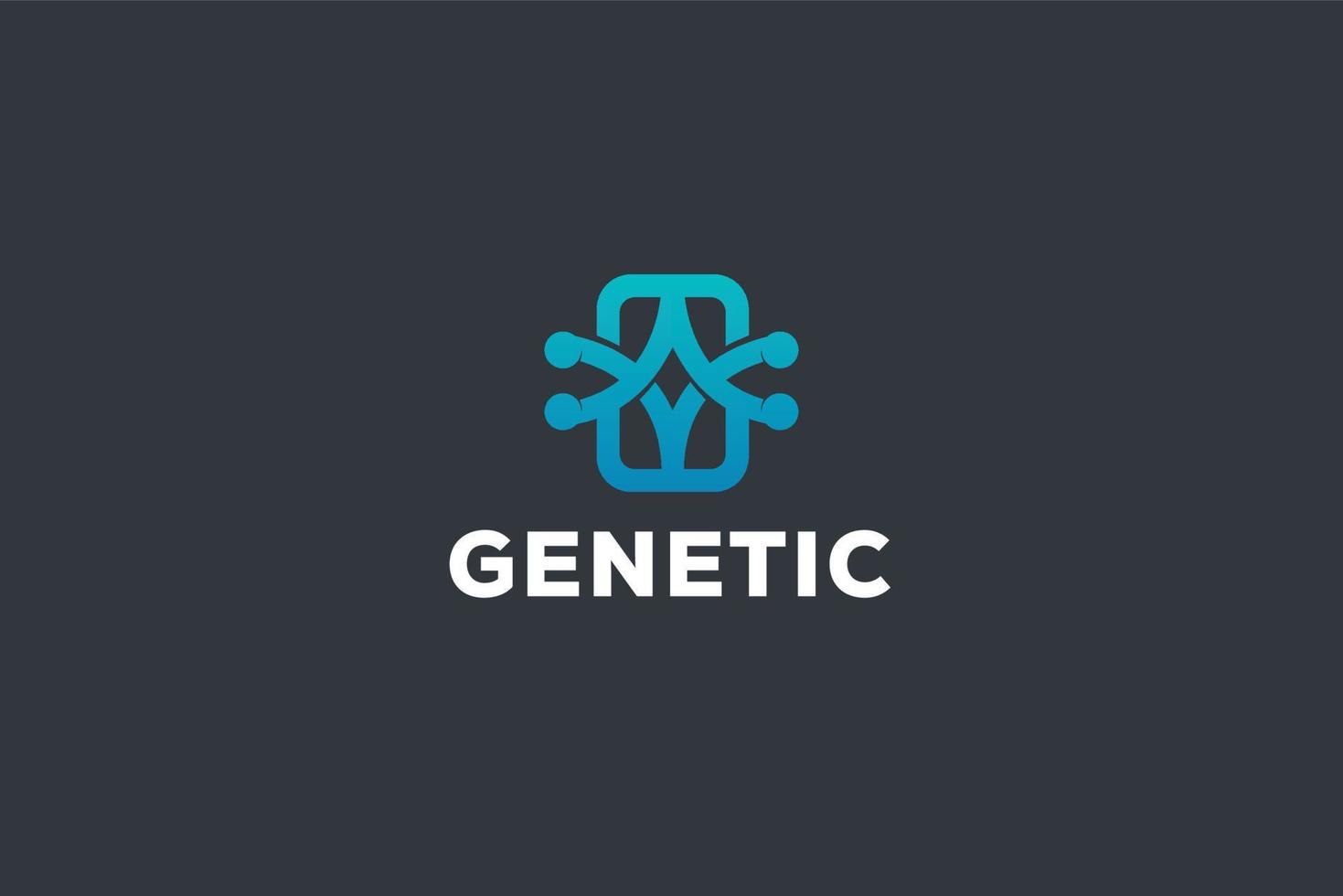 design de conceito de logotipo de vetor de hospital médico de DNA genético