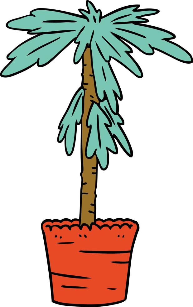 doodle de desenho animado de uma planta de casa vetor