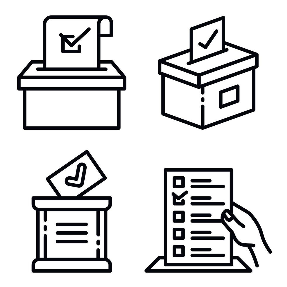 conjunto de ícones de votação, estilo de estrutura de tópicos vetor