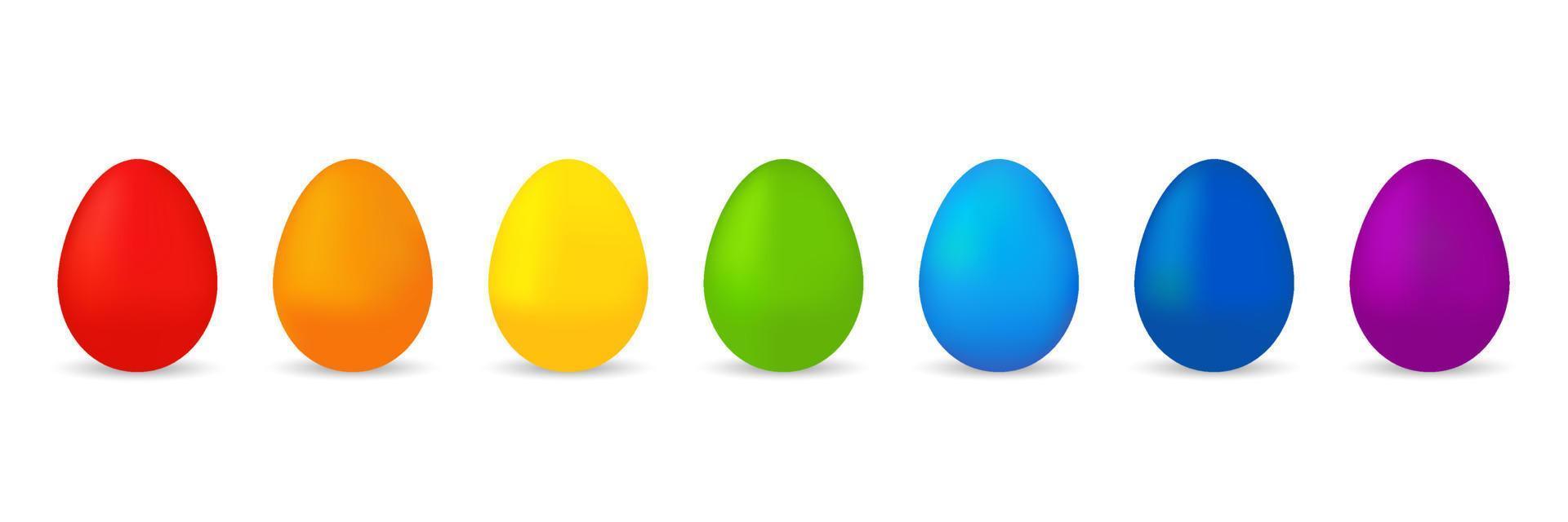 conjunto de ovos de Páscoa coloridos. vetor