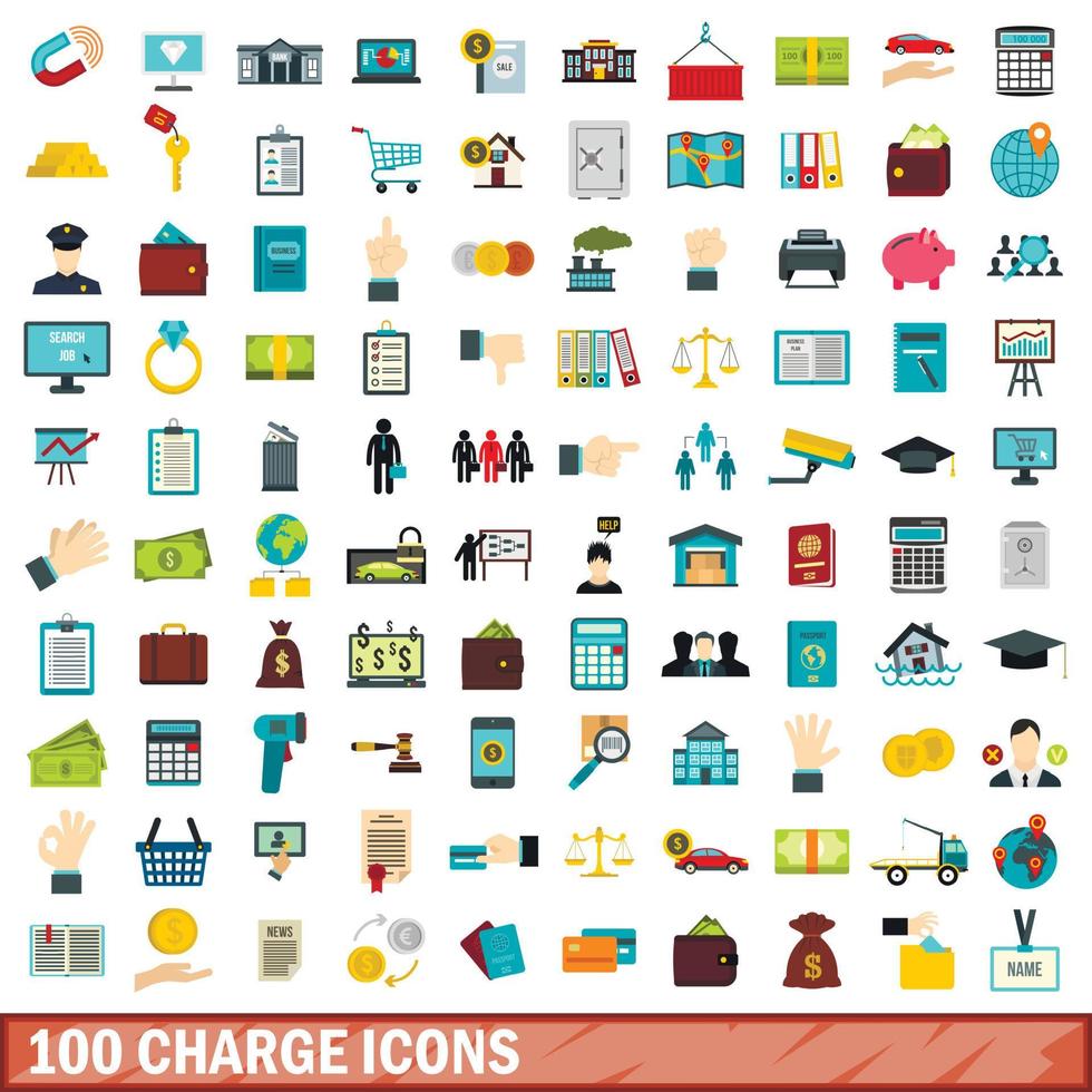 conjunto de 100 ícones de carga, estilo simples vetor