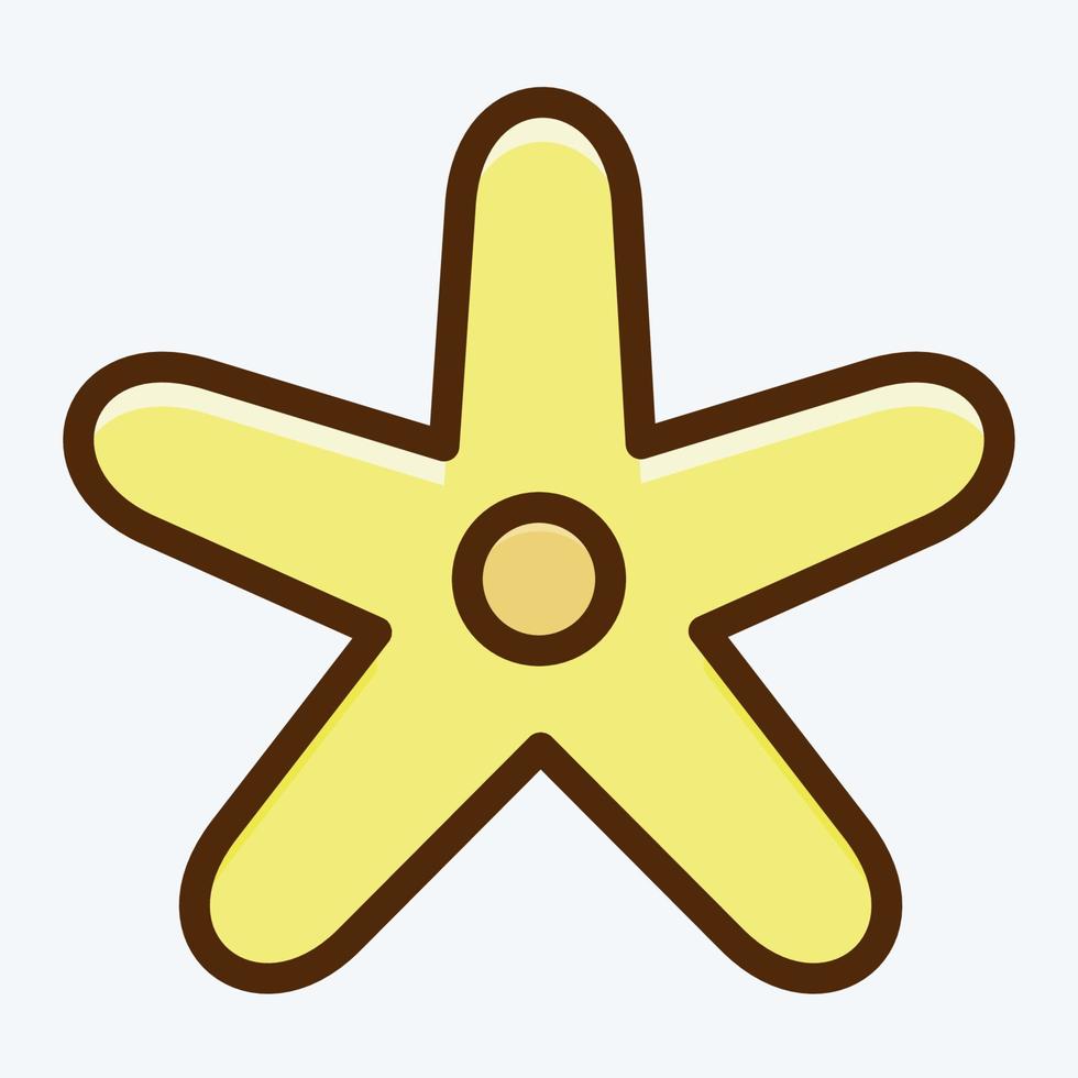 ícone estrela do mar. adequado para o símbolo de frutos do mar. estilo plano. design simples editável. vetor de modelo de design. ilustração simples