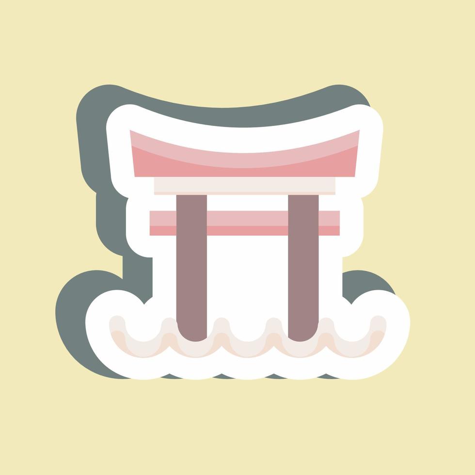 portão torii adesivo. adequado para o símbolo japonês. design simples editável. vetor de modelo de design. ilustração simples