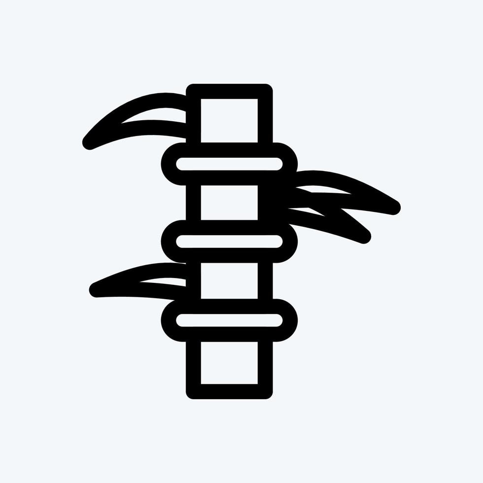 ícone de bambu. adequado para o símbolo japonês. estilo de linha. design simples editável. vetor de modelo de design. ilustração simples