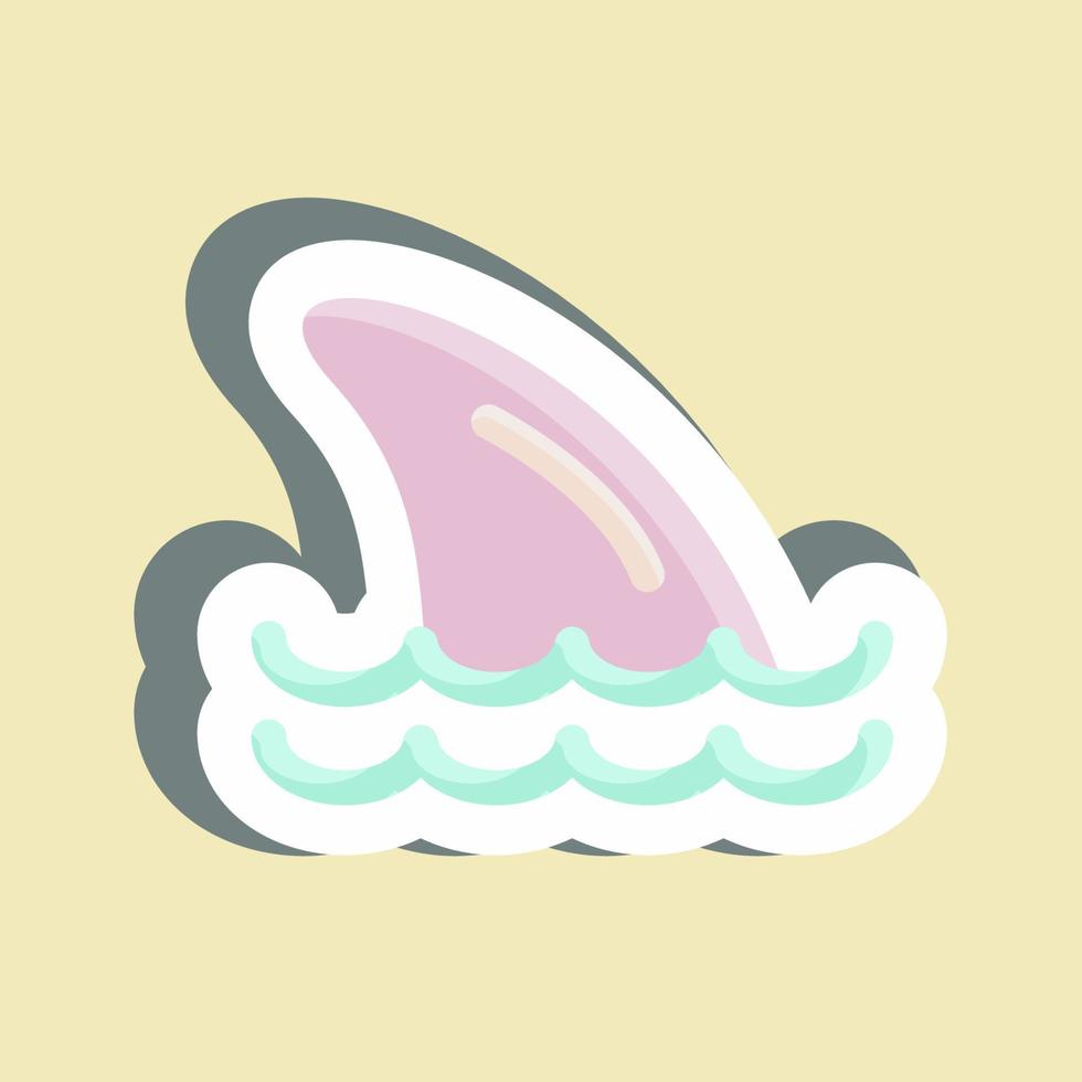 barbatanas de tubarão adesivo. adequado para o símbolo de frutos do mar. design simples editável. vetor de modelo de design. ilustração simples