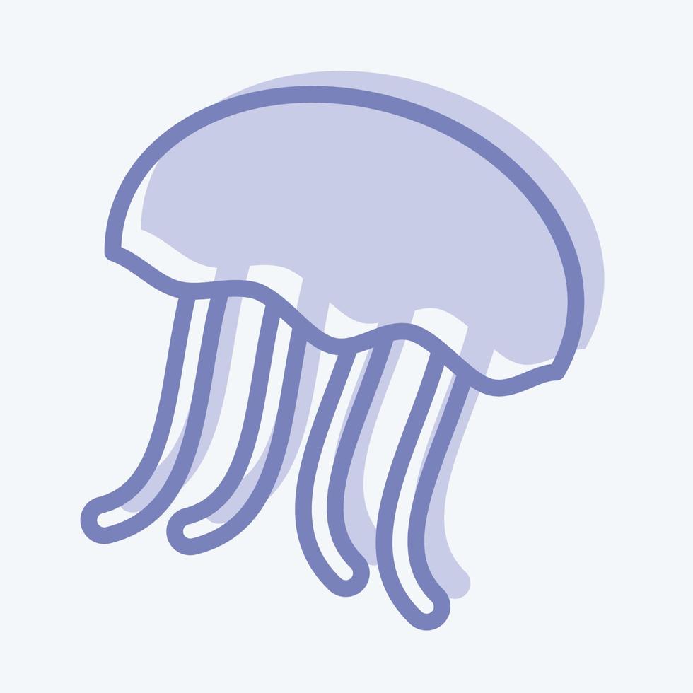 ícone de medusas. adequado para o símbolo de frutos do mar. estilo de dois tons. design simples editável. vetor de modelo de design. ilustração simples