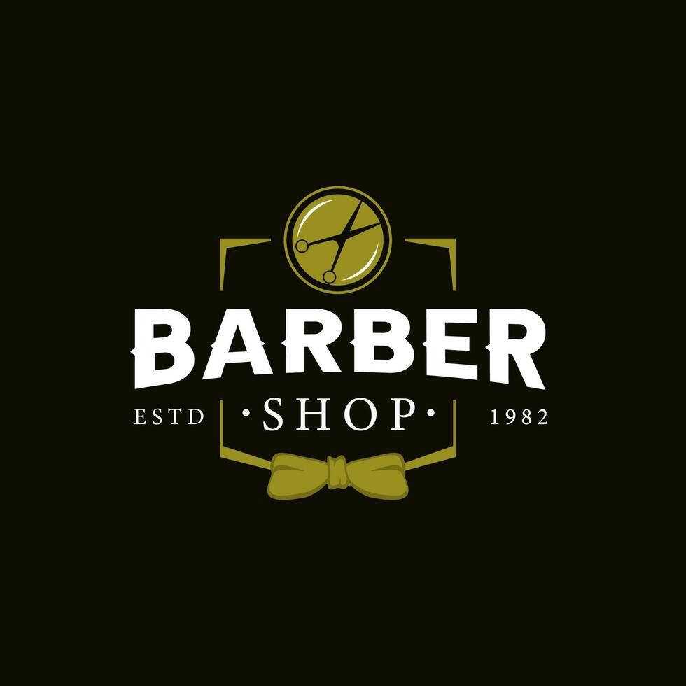 modelo de logotipo de barbearia clássico vetor