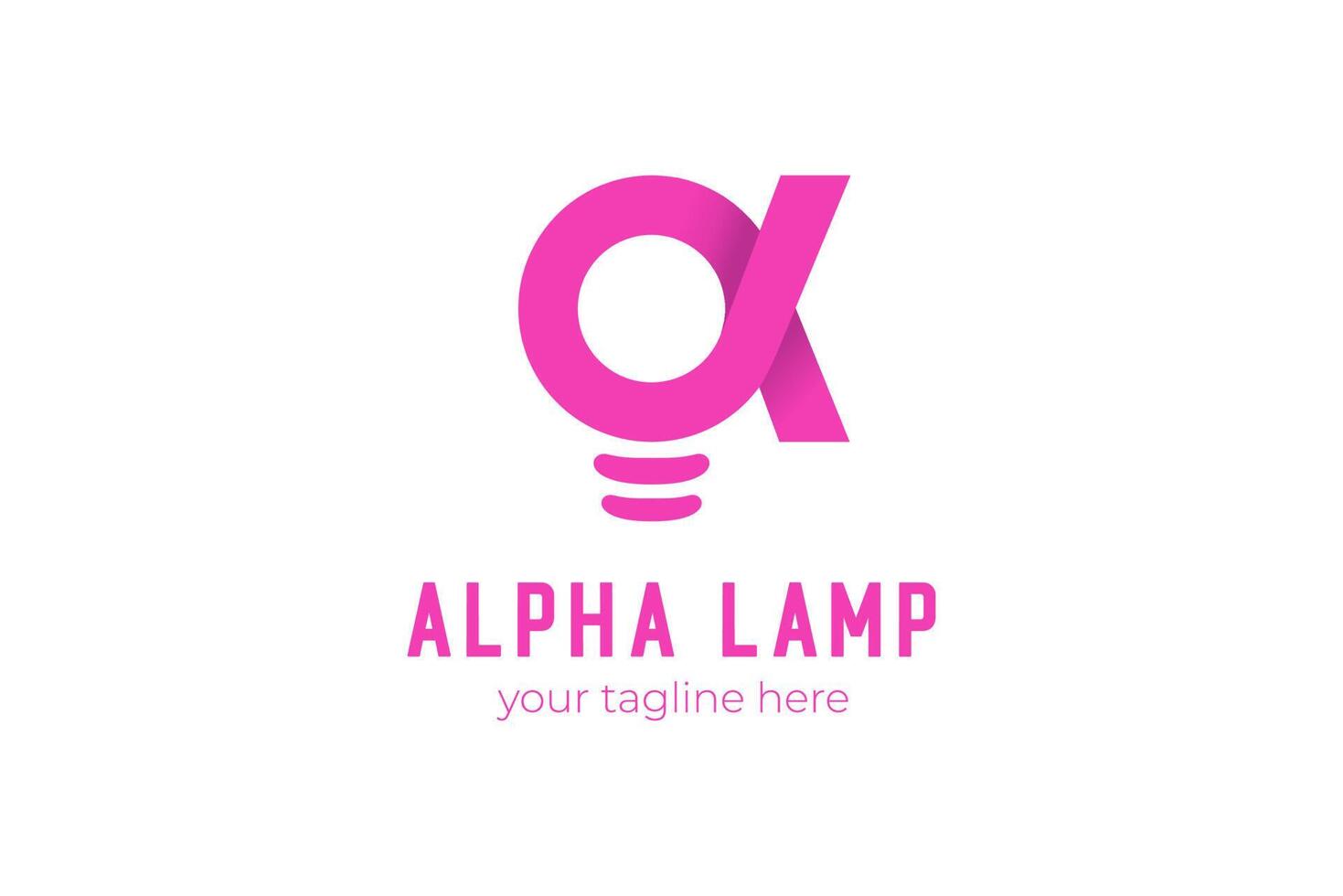 modelo de logotipo de lâmpada alfa moderno vetor