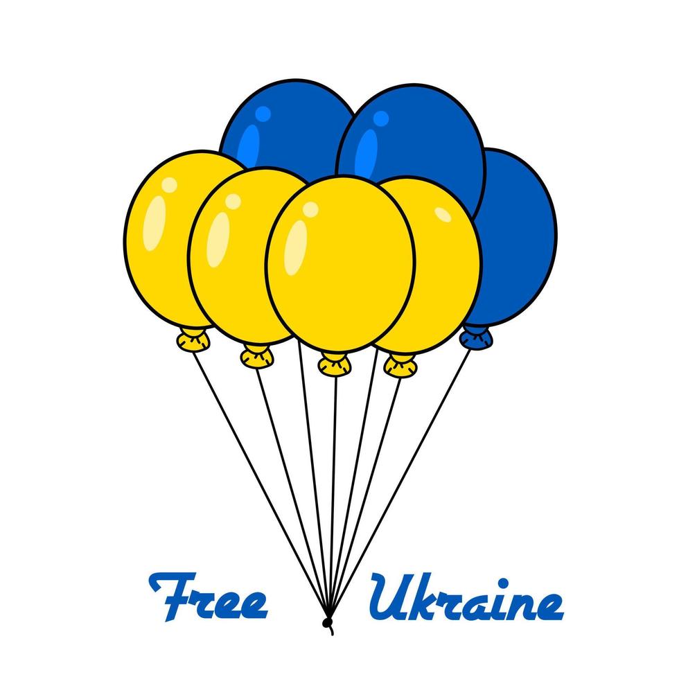 ilustração vetorial de balão ucrânia livre perfeito para impressão, plano de fundo, etc. vetor