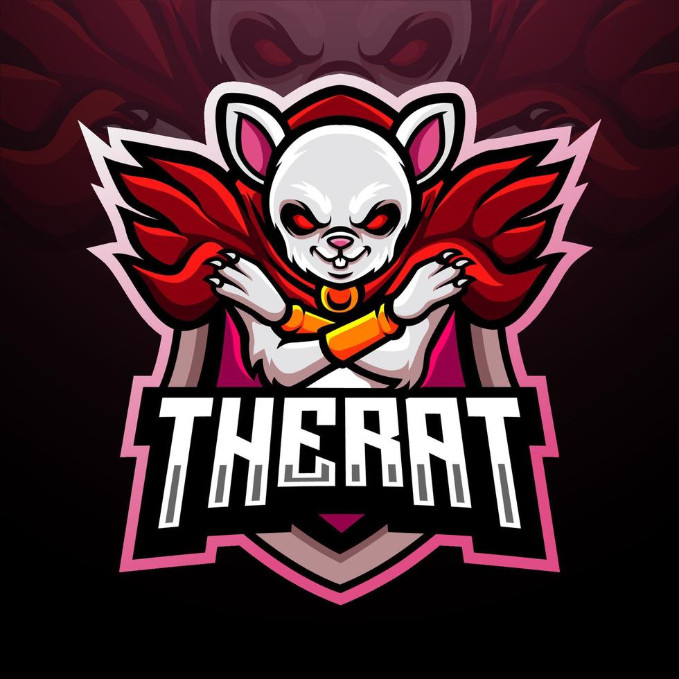 design de logotipo do rato mascote esport vetor