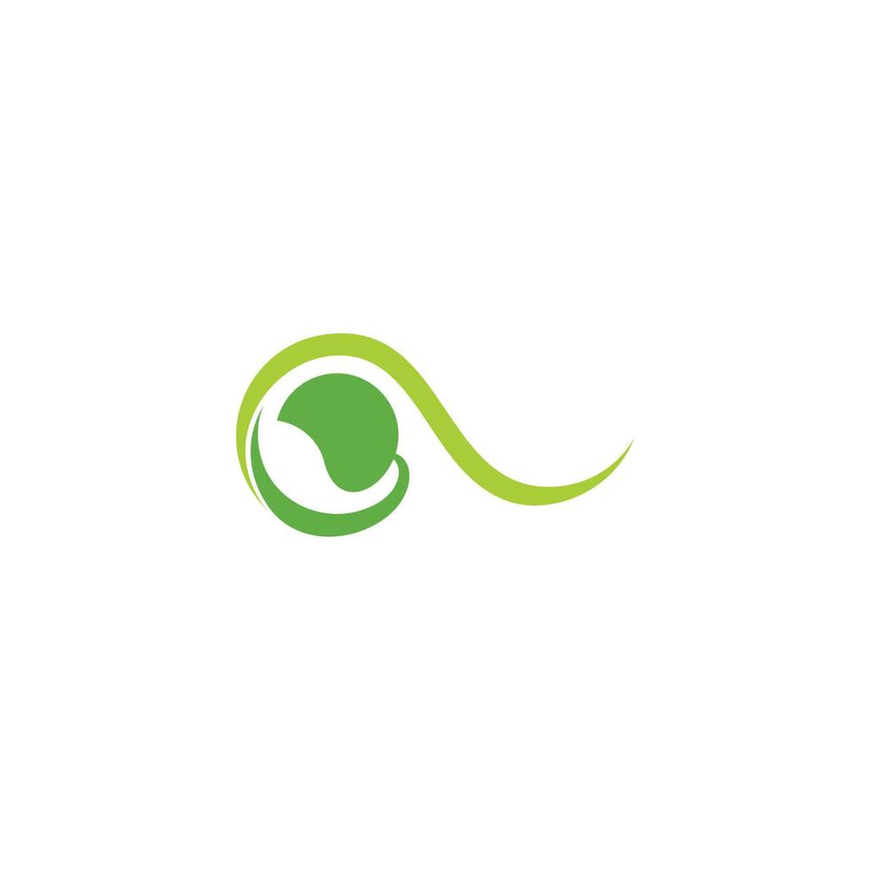 vetor de logotipo de decoração de curvas geométricas de vegetais verdes