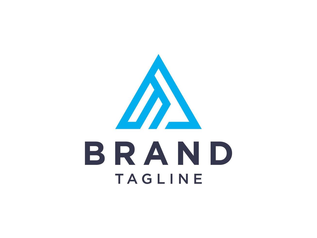 letra azul um triângulo geométrico logotipo isolado no fundo branco. elemento de modelo de design de logotipo de vetor plano